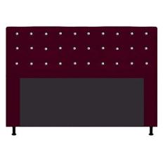 Imagem de Cabeceira Estofada Dama com Strass 160 cm para Cama Box Queen Suede Bordô para Quarto - AM Decor