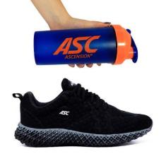Imagem de Kit Tênis Para Caminhada Com Amortecedor Feminino Cinza E Coqueteleira