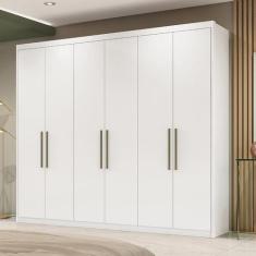 Imagem de Guarda Roupa Casal Ambiente Sumatra Branco Brilho  Demóbile - Demobile