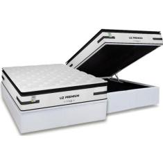 Imagem de Conjunto Box Baú Casal: Colchão Molas Plumatex Ensacadas Liz Premium D
