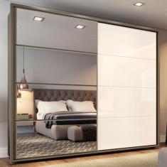 Imagem de Guarda-Roupa Casal Dallas 2 Portas 6 Gavetas com Espelho Duna/Off Whit