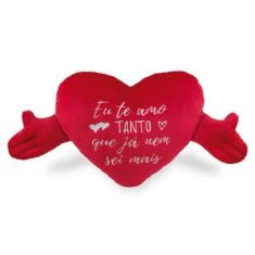 Imagem de Coração de Pelúcia Ultra-soft com Mãos Frases 75cm - Toybrink, Eu te a