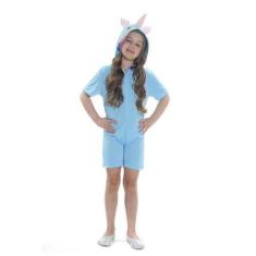 Imagem de Fantasia Infantil de Unicórnio Azul Kigurumi P/ Menina Curto - Sulamer