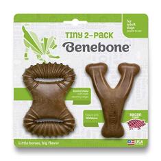 Imagem de Mordedores Pequenos Benebone Tiny Wishbone/Dental Chew Bacon