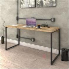 Imagem de Mesa de Escritório Office 150cm Estilo Industrial Prisma C08 Carvalho - Mpozenato