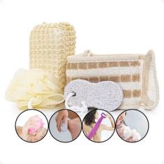Imagem de Esponja Banho Costas Bucha P/ Sabonete Líquido Nylon Kit Spa - Tex Web