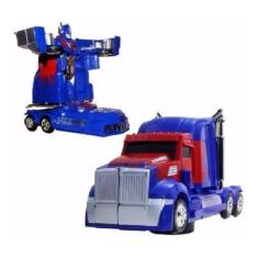 Imagem de Caminhão Transformers Optmus Prime Vira Robo - Cor Azul - Cletoys