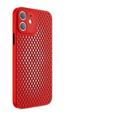 Imagem de Para iPhone 13 12 Mini 11 Pro Max X XR 8 7 6 6s Plus Malha respirável capa de telefone com furo oco e resfriamento capa macia anti-impressão digital, vermelha, para iPhone 6 6s