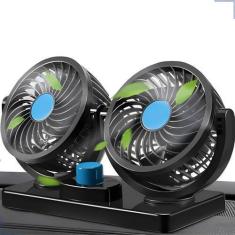 Imagem de Ventilador Pequeno 12V Ajustável Carro Caminhão Duplo Fan - ZEM