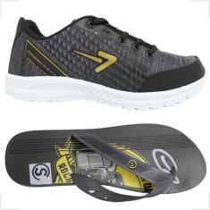 Imagem de Kit Grandekit Tenis Box 200 E Chinelo Masculino Tamanho Especial Do 45