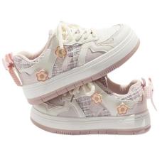 Imagem de Y2K Cute Shoes Tênis de caminhada feminino grosso rosa flor laço detalhes EUA 4-8, rosa, 36