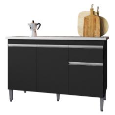 Imagem de Balcão Para Pia Tatiane 120 Cm Preto Ajl