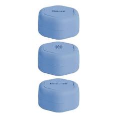 Imagem de Cadence Recipientes de viagem – Conjunto básico de cuidados com a pele – cápsulas magnéticas de viagem – limpador facial, hidratante, protetor solar – 3 cápsulas pequenas (16 g) com limpador,