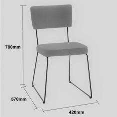 Imagem de Cadeira Estofada Roma Daf Mobiliário  Jeans/