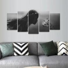 Imagem de Quadro Mosaico Menina e a Flor  e  Arte