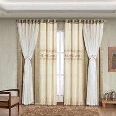 Imagem de Cortina Veneza Prata 2,60m x 1,70m altura - Varão de até 2m