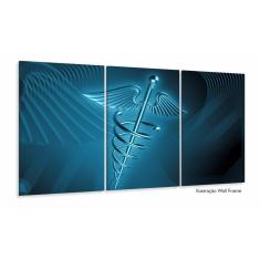 Imagem de Quadros Decorativos Medicina Logo 120x60 3 peças em Tecido
