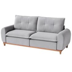 Imagem de Sofá em Linho 4 Lugares com Almofadas Soltas 220cm Cor Cinza