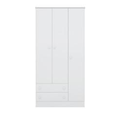 Imagem de Guarda Roupa Infantil Pirulito 3 Portas C/ 2 Gavetas Branco - Mercado