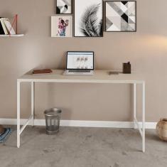 Imagem de Escrivaninha Estilo Industrial 135cm Active Yescasa Snow/Est.Branca