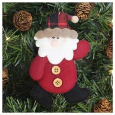 Imagem de Kit 10 Enfeites Árvore De Natal Pendente Papai Noel 14,5cm