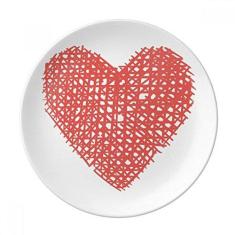 Imagem de Prato de sobremesa com desenho de coração  para dia dos namorados, porcelana decorativa de 20 cm, jantar em casa