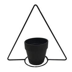 Imagem de CACHEPOT DE CERAMICA COM SUPORTE DE METAL 12CM X 11CM
