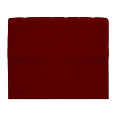 Imagem de Cabeceira Estofada Mel com Capitonê 160 cm para Cama Box Queen Suede Bordô Quarto - AM Decor