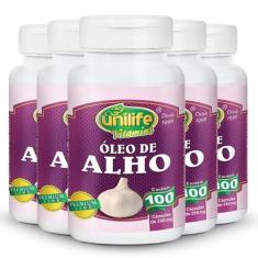 Imagem de Kit 5 Óleo De Alho 350Mg Unilife 100 Cápsulas