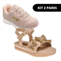 Imagem de Kit 2 Sandália e Tênis Menina Infantil Feminino Escolar-Feminino