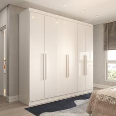 Imagem de Guarda-Roupa Casal Mykonos 6 Portas 2 Gavetas Branco - Panorama Móveis