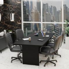 Imagem de Mesa De Reunião Para Escritório 200x100cm Preto