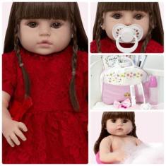 Imagem de Boneca Reborn Barata 100% Silicone Com Bolsa Maternidade - Cegonha Reb
