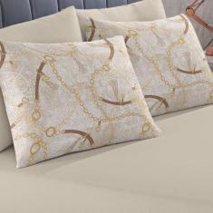 Imagem de Jogo de Cama Buettner Solteiro Malha Basic Horse 2 Pçs Bege