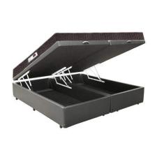 Imagem de Cama Box Baú Casal Colchão Espuma D45 + Box Bipartido Sintético Cinza Serra Negra 62x138x188