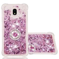 Imagem de Capa compatível com Samsung Galaxy J7 2018, Quicksand Series Glitter Flutuante Líquido Flutuante Meninas Mulheres Capa de Telefone com Suporte, TPU Macio Amortecedor Capa de Telefone Transparente