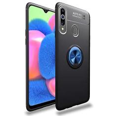 Imagem de SORAKA Capa para Samsung Galaxy A20s com suporte para anel Capa Slim Fit de TPU macio Capa Samsung Galaxy A20s com placa de metal para suporte magnético de telefone para carro