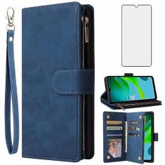 Imagem de Asuwish Capa carteira compatível com Motorola Moto E13 e protetor de tela de vidro temperado, capa flip de couro, suporte de cartão, acessórios de celular à prova de choque, capas macias para celular