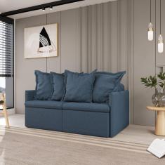 Imagem de Sofá Retrátil e Reclinável 3 Lugares 180cm Dália Cabecasa Madeiramadeira Azul