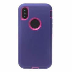 Imagem de Capa armadura para iPhone X XS Max XR 7 8 6S Plus Capa protetora híbrida à prova de choque para iPhone 15 14 13 12 11 Pro Max Mini capa de telefone, roxo rosa, para iPhone 15Pro Max