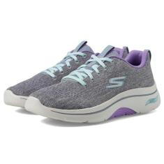 Imagem de Skechers Go Walk Arch Fit 2.0 Vivid Sunset Feminino, Cinza-lavanda, 35