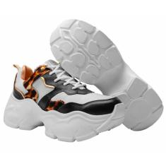 Imagem de Tênis Chuncky Feminino em Couro Ariela Animal Print Polo Urban-Feminino