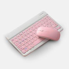 Imagem de Teclado Sem Fio Bluetooth Recarregável Com Mouse Rosa