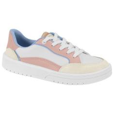 Imagem de Tênis Casual Feminino Moleca 5791.102 Branco/Rosa