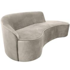 Imagem de Sofá Curvo 04 Lugares 230cm Eron Braço Direito Veludo Perfectly Pale -