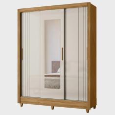 Imagem de Guarda Roupa Solteiro Espelho 3 Portas Viena M07 Freijó/Off - Mpozenato