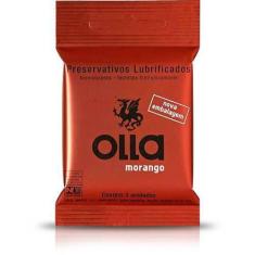 Imagem de Preservativo Olla Lubrificada Aroma Morango Pacote - Indústria Naciona