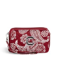 Imagem de Vera Bradley Bolsa tiracolo multifuncional de algodão RFID, Vermelho