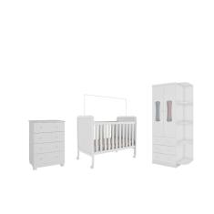 Imagem de Quarto Completo Bebê Moveis Peroba Berço Cloe Luna MDF