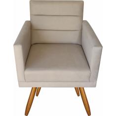 Imagem de Poltrona Nina Luxo Decorativa Sala E Recepção Suede Bege